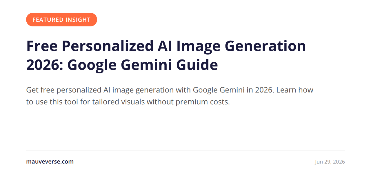 Free Personalized AI Image Generation 2026: Gemini Guide